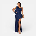 Celina – One Shoulder Asymmetric Dress with Side Slit