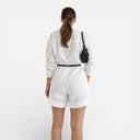 Dames Zomer Matchende Blazer Shorts Set Ademend Vakantie Outfit