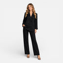 Women’s Blazer and Trousers Set Wrinkle Texture Lightweight Suit