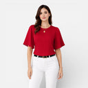 Women’s Chiffon Blouse Lightweight Elegant Short Sleeve Top