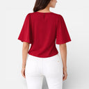 Women’s Chiffon Blouse Lightweight Elegant Short Sleeve Top