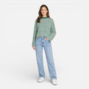 Dames Katoenen Gestreept T-shirt met Lange Mouwen Oversized Casual