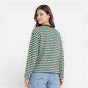 Dames Katoenen Gestreept T-shirt met Lange Mouwen Oversized Casual