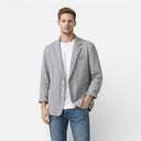 Men’s Linen Cotton Blazer Lightweight Breathable Tailored Summer Jacket