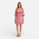 Women’s Summer Floral Dress Smocked Waist V-Neck Midi