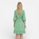 Women’s Summer Floral Dress Smocked Waist V-Neck Midi