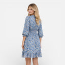 Women’s Summer Floral Dress Smocked Waist V-Neck Midi