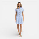 Women’s Striped Shirt Dress Button Front Casual Work Summer