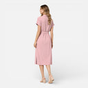 Women’s Midi Shirt Dress Lightweight Breathable Tie Waist