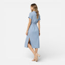 Women’s Midi Shirt Dress Lightweight Breathable Tie Waist