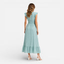 Women’s Lightweight Midi Dress V Neck Flowy Elegant Summer