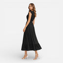 Women’s Lightweight Midi Dress V Neck Flowy Elegant Summer