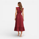 Women’s Lightweight Midi Dress V Neck Flowy Elegant Summer