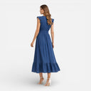 Women’s Lightweight Midi Dress V Neck Flowy Elegant Summer