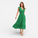 Women’s Lightweight Midi Dress V Neck Flowy Elegant Summer