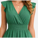 Women’s Lightweight Midi Dress V Neck Flowy Elegant Summer