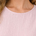 Dames lichte zomerjurk zonder mouwen met ruches aan de zoom en A-lijn model