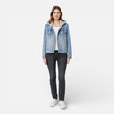 Women’s Denim Jacket Cotton Blend Hooded Slim Fit