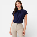 Dames Top met Korte Mouwen Zachte Breiing Comfortabel Voor Elke Dag