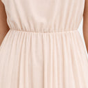 Women’s Pleated Midi Dress Mid Waist Elegant Wear