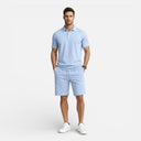 Men’s Summer Polo and Shorts Set Breathable Vacation Outfit
