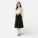 Women’s Chiffon Blouse Tie Neck Long Sleeve Elegant Top