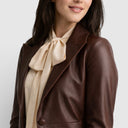 Women’s Chiffon Blouse Tie Neck Long Sleeve Elegant Top