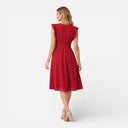 Damen Midikleid mit Lochspitze und V-Ausschnitt – Sommerkleid für Hochzeitsgäste