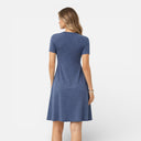 Damen Baumwollkleid mit gedrehtem Vorderteil – V-Ausschnitt A-Linien Sommerstil