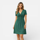 Damen Baumwollkleid mit gedrehtem Vorderteil – V-Ausschnitt A-Linien Sommerstil