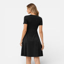 Damen Baumwollkleid mit gedrehtem Vorderteil – V-Ausschnitt A-Linien Sommerstil