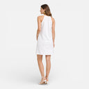 Damen Weißes Eyelet Mini-Kleid Ärmelloses Sommerurlaubskleid