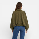 Vintage Suede Bomber Jacket for Women