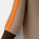 Barclay & Bloom | Women’s Turtleneck Sweater – Patterned Knit Pullover with Contrast Stripe