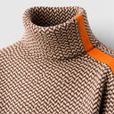 Barclay & Bloom | Women’s Turtleneck Sweater – Patterned Knit Pullover with Contrast Stripe