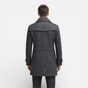 Barclay & Bloom | Men’s Wool Winter Coat – Long Peacoat Style with Zipper Inner Layer