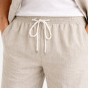 Men’s Linen Cotton Blend Shirt and Shorts Set Lightweight Summer Outfit