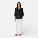 Women’s Linen Blouse Breathable Long Sleeve Shirt