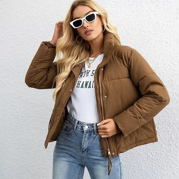 Raya Women’s Puffer Jacket – Short Hooded Winter Coat