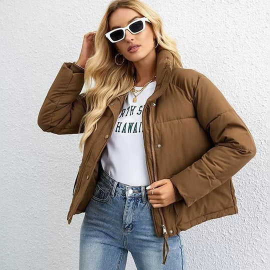 Raya Women’s Puffer Jacket – Short Hooded Winter Coat