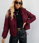 Raya Damen Steppjacke – Kurzer Kapuzen-Wintermantel