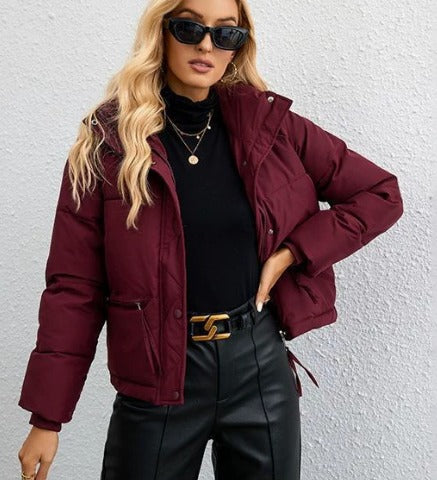 Raya Women’s Puffer Jacket – Short Hooded Winter Coat