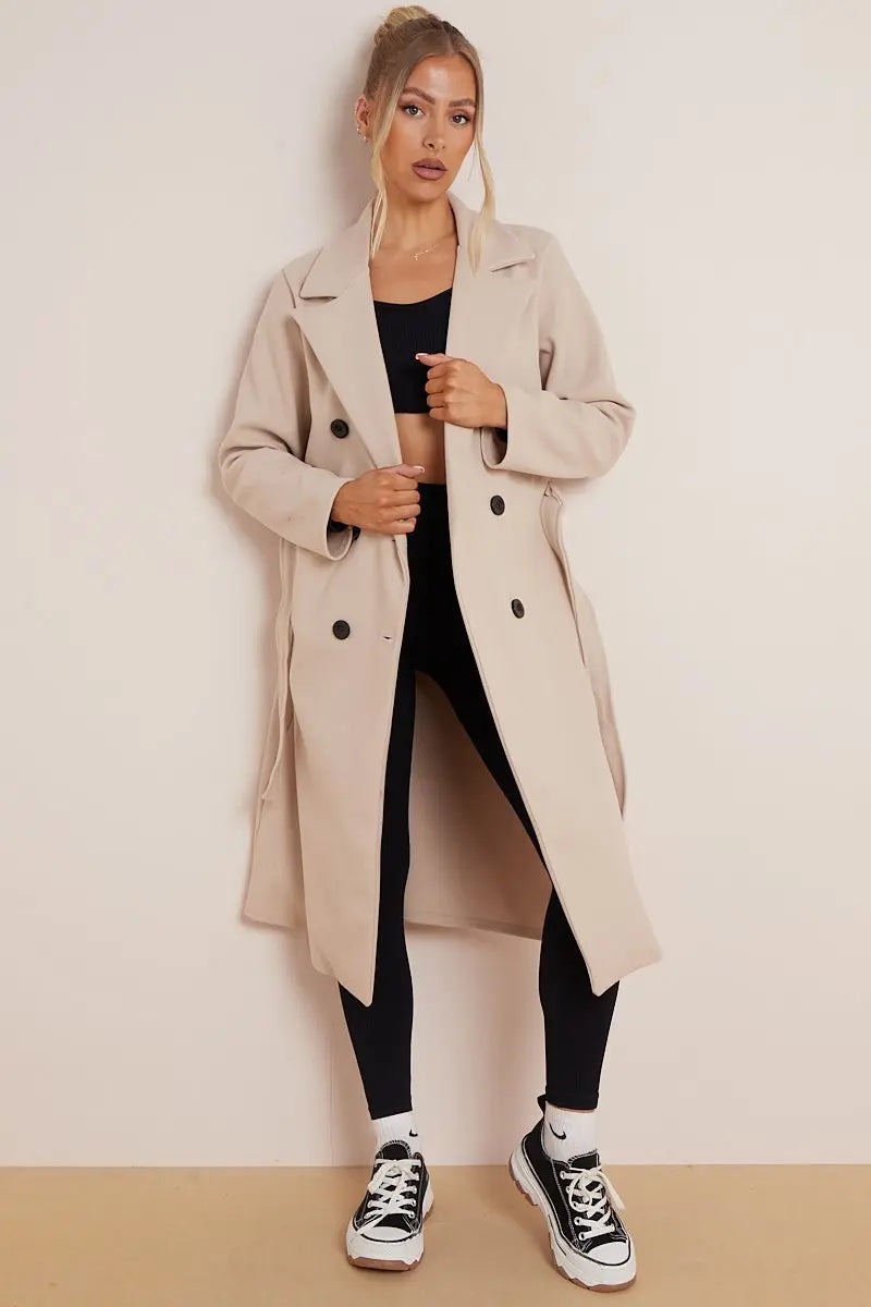 Isla - Women's Double-Breasted Belted Coat