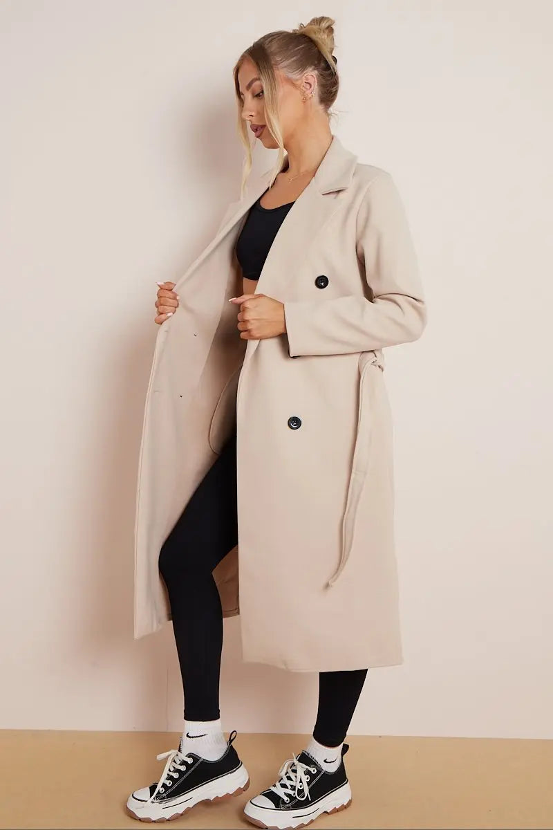 Isla - Women's Double-Breasted Belted Coat