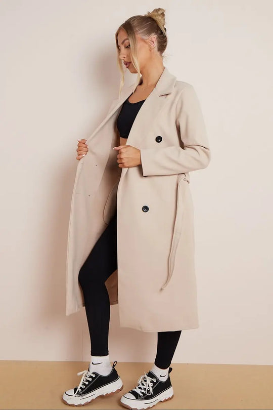 Isla - Women's Double-Breasted Belted Coat