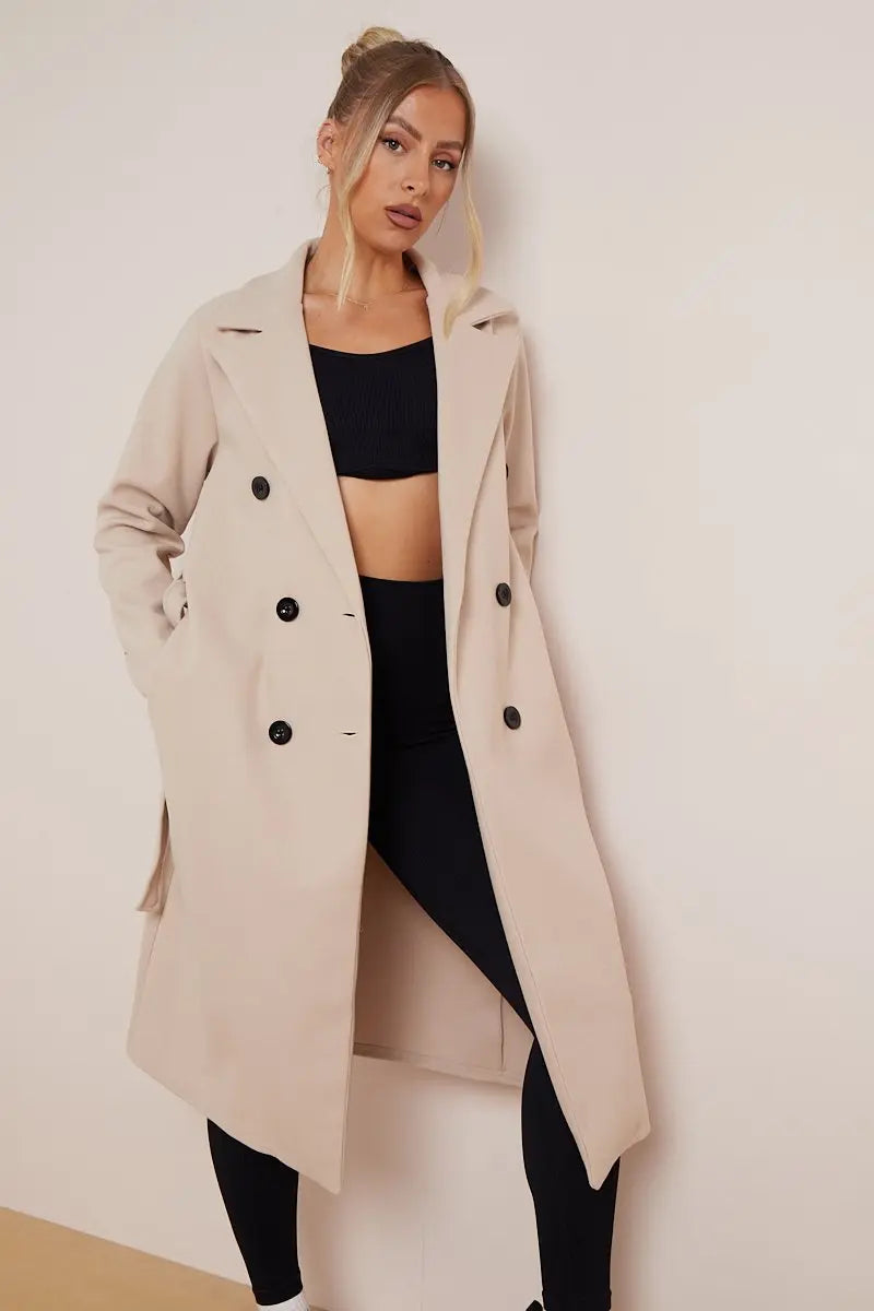 Isla - Women's Double-Breasted Belted Coat