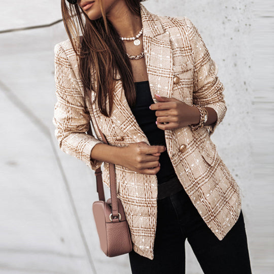 Margaux | Women’s Tweed Blazer with Button Detail