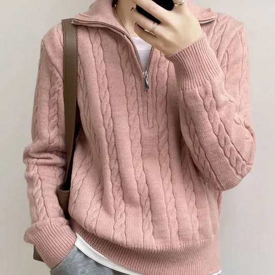 Maribel – Women’s cable knit zip sweater