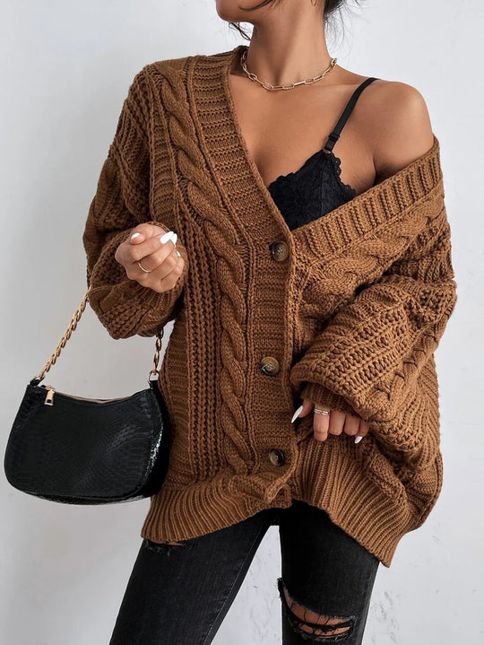 Aurelia – Women's Oversized Cable Knit Cardigan