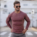 Elias Herrenpullover – Langarm Rippstrick Rundhalsausschnitt